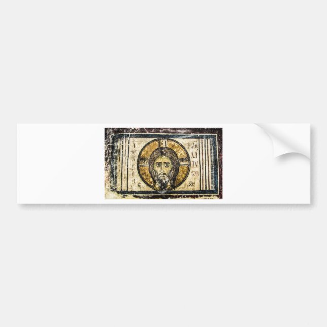 Christmas orthodox icon Jesus holy handkerchief Bumper Sticker (Front)