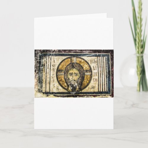Christmas orthodox icon Jesus holy handkerchief Holiday Card