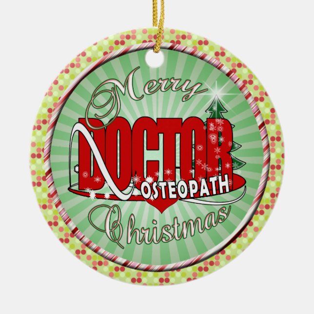 CHRISTMAS OSTEOPATH DOCTOR CERAMIC ORNAMENT (Front)