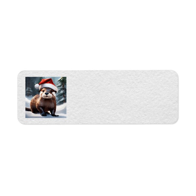 Christmas Otter Address Labels (Front)