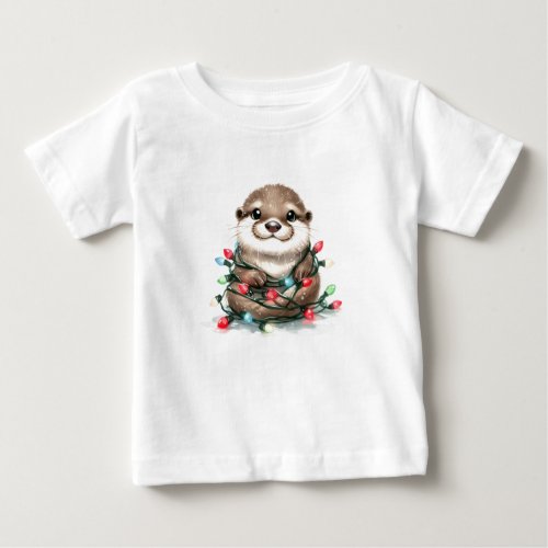 Christmas Otter Baby  Baby T_Shirt