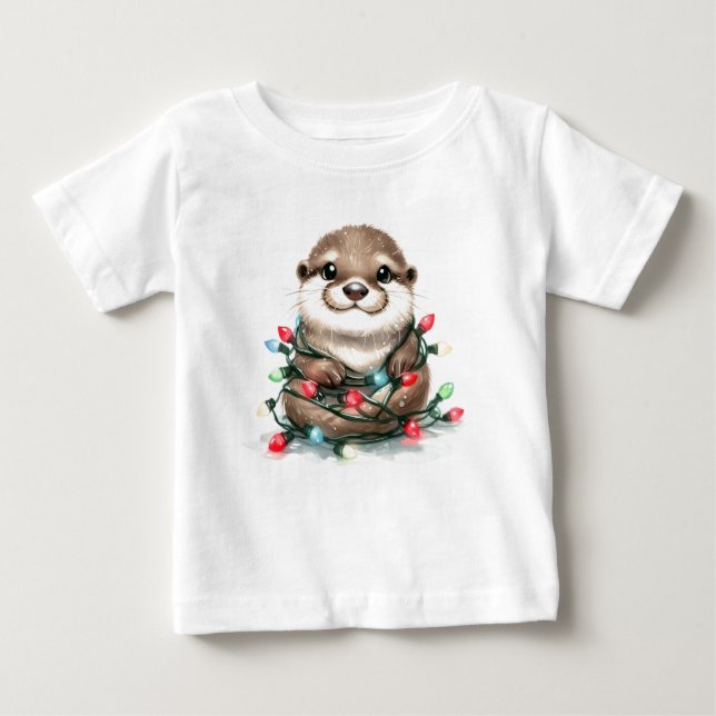 Christmas Otter Baby T-Shirt (Front)