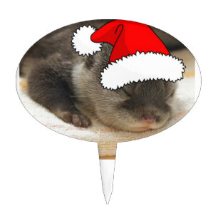 Christmas Otter Cake Topper