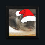 Christmas Otter Gift Box<br><div class="desc">adorable otter in a Santa Hat</div>