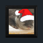 Christmas Otter Gift Box<br><div class="desc">adorable otter in a Santa Hat</div>