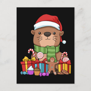 Christmas Otter Gift Kids Sea Otter Postcard