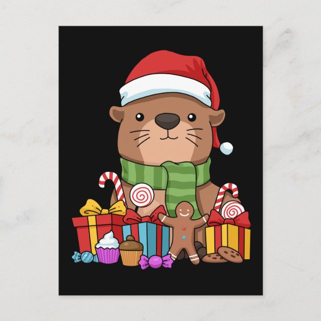 Christmas Otter Gift Kids Sea Otter Postcard (Front)