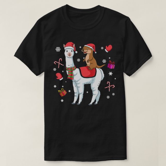Christmas Otter  Kids Alpaka Tshirt Women Cute Lla (Design Front)