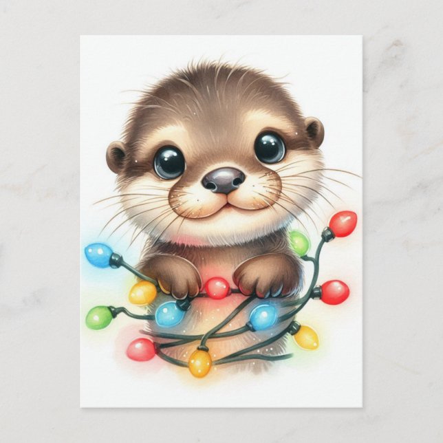Christmas Otter Postcard (Front)