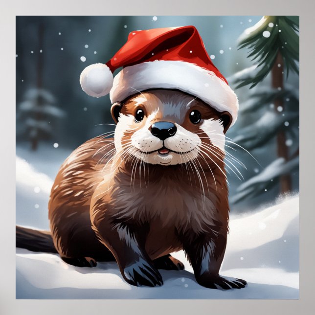 Christmas Otter Poster (Front)
