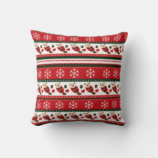 Christmas Otter Ugly Sweater Pattern Throw Pillow