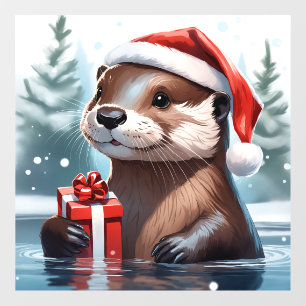 Christmas Otter Window Cling