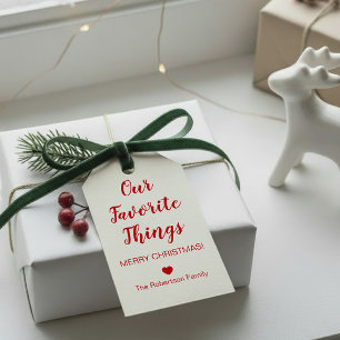Christmas Our Favorite Things for Holiday Season Gift Tags