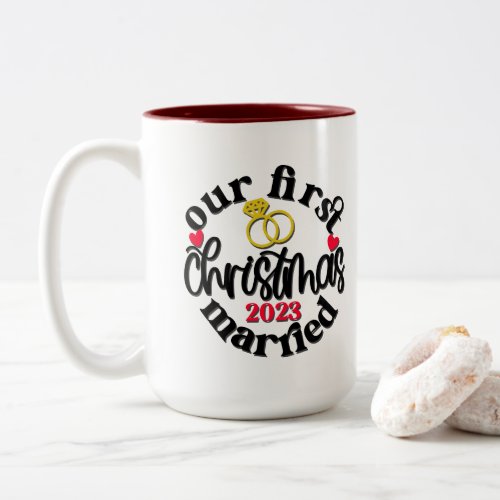 Christmas Our First Christmas Married Mugs 