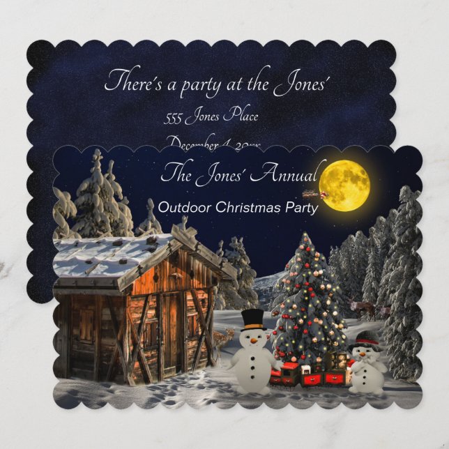 Christmas Outdoor Party Time Invitation (Front/Back)