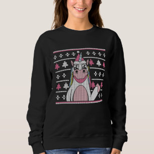 Christmas outfit  unicorn with Christmas hat Sweatshirt