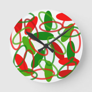 Christmas Ovals Round Clock