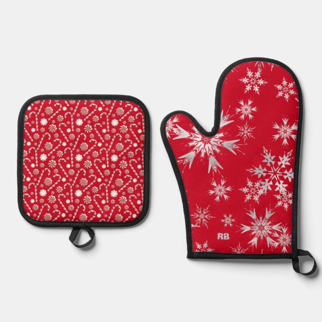 Christmas Oven Mitt & Pot Holder Set (Front)