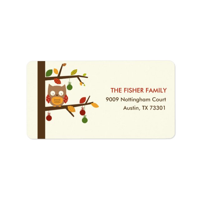 Christmas Owl Address Label (Front)