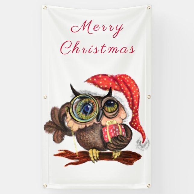 Christmas Owl Banner (Vertical)