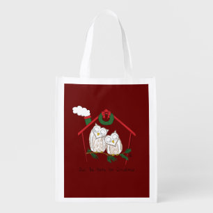 Christmas Owl Be Home Cute Grocery Bag