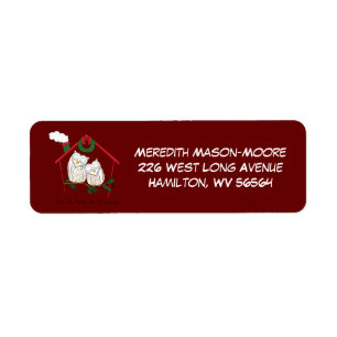 Christmas Owl Be Home Cute Label