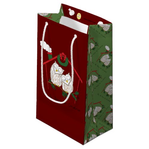 Christmas Owl Be Home Cute Small Gift Bag