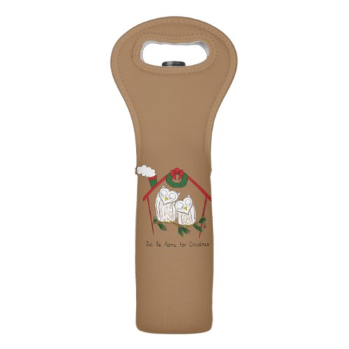 Christmas Owl Be Home Cute Wine Bag