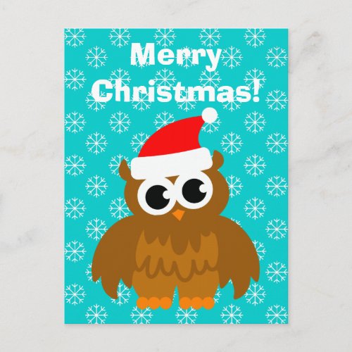 Christmas owl cartoon post cards