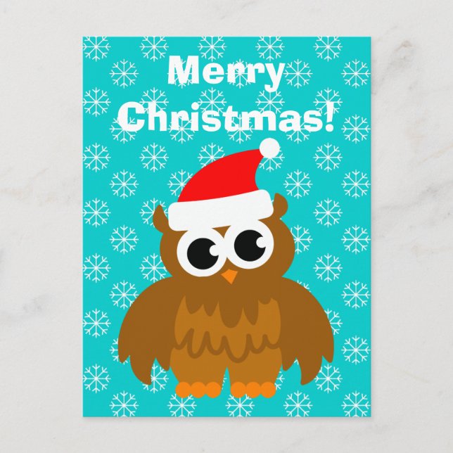 Christmas owl cartoon post cards (Front)