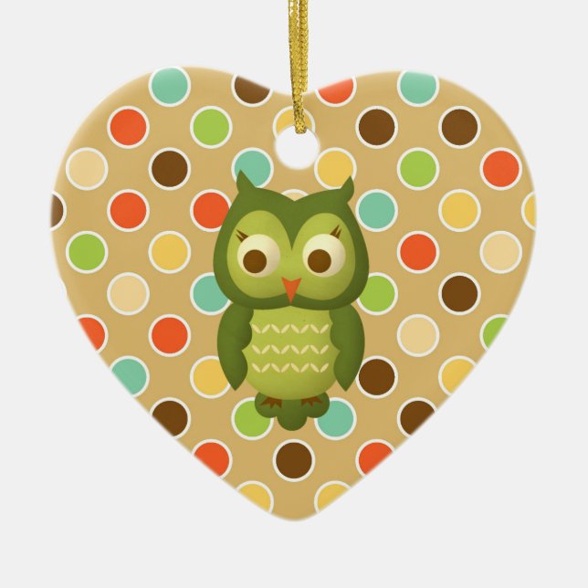 Christmas Owl Ceramic Ornament (Front)
