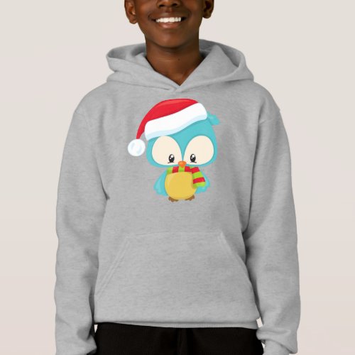 Christmas Owl Cute Owl Santa Hat Scarf Xmas Hoodie