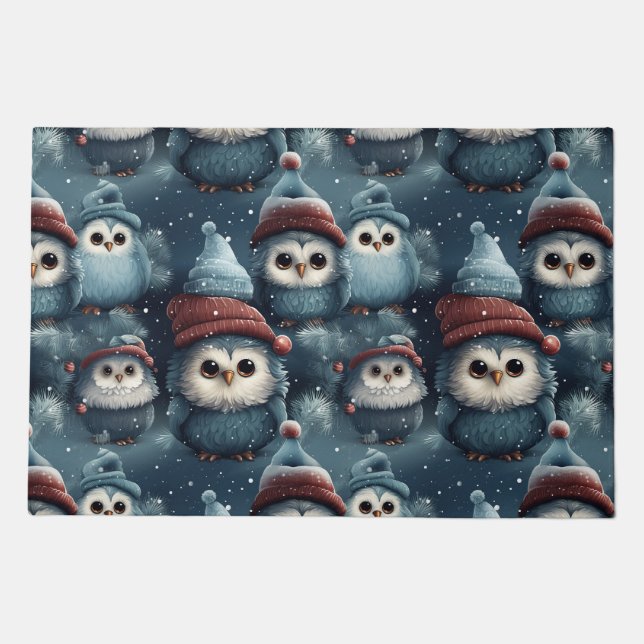 Christmas Owl Doormat (Front)