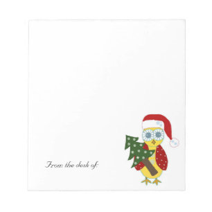 Christmas Owl - From the Desk of... Notepad