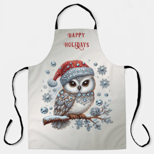 Christmas Owl Holiday Apron