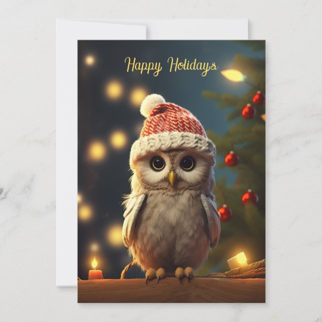 Christmas Owl Holiday Card (Front)