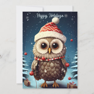 Christmas Owl Holiday Card