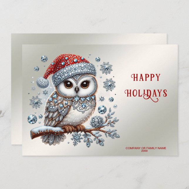 Christmas Owl Holiday Card (Front/Back)