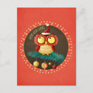 Christmas Owl Holiday Postcard