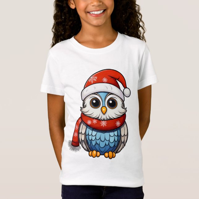 Christmas Owl – Holiday T-Shirt for Kids and Teens (Front)