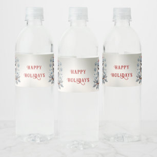 Christmas Owl Holiday Water Bottle Label