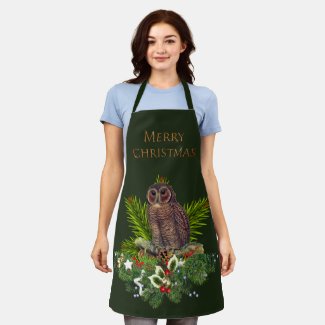 Christmas Owl Nature and Wildlife Holiday Green 