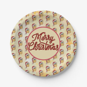 Christmas owl paper plates
