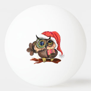 Christmas Owl Ping Pong Ball