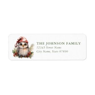 Christmas Owl  Return Address Labels