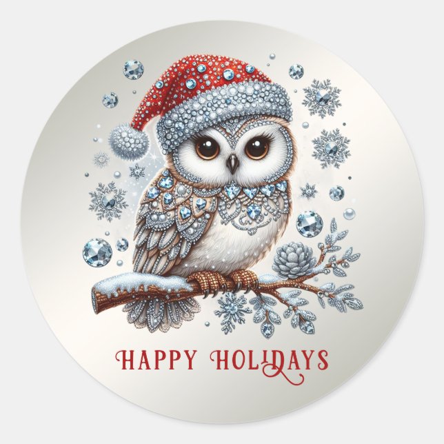 Christmas Owl Sticker (Front)