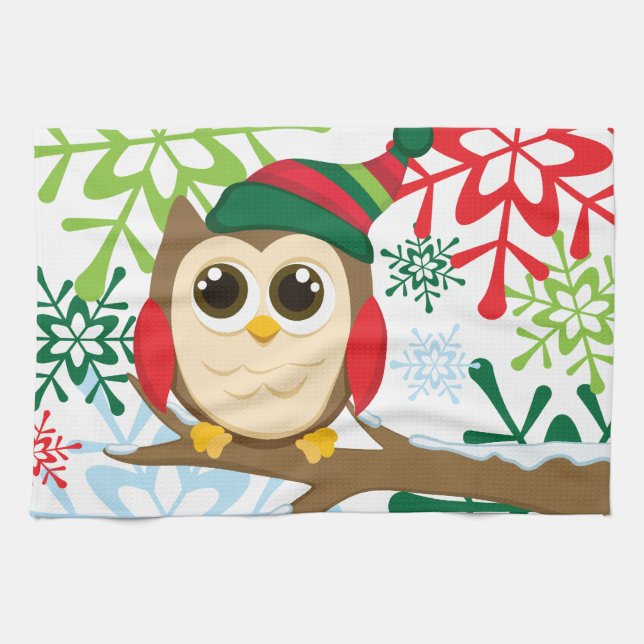 Christmas owl towel (Horizontal)