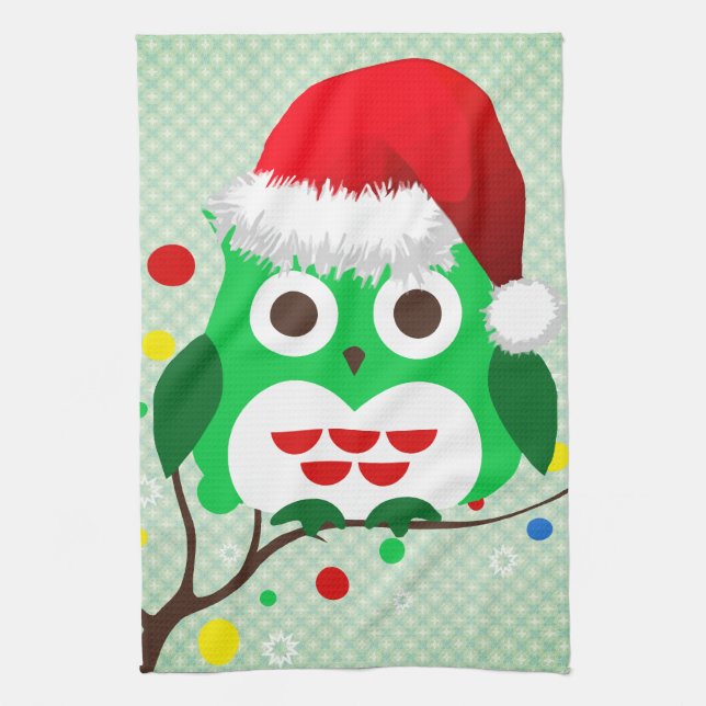 Christmas Owl Trend Kitchen Towel (Vertical)