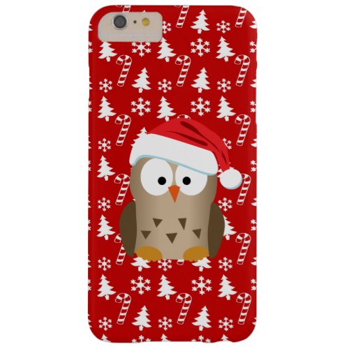 Christmas Owl with Santa Hat Barely There iPhone 6 Plus Case