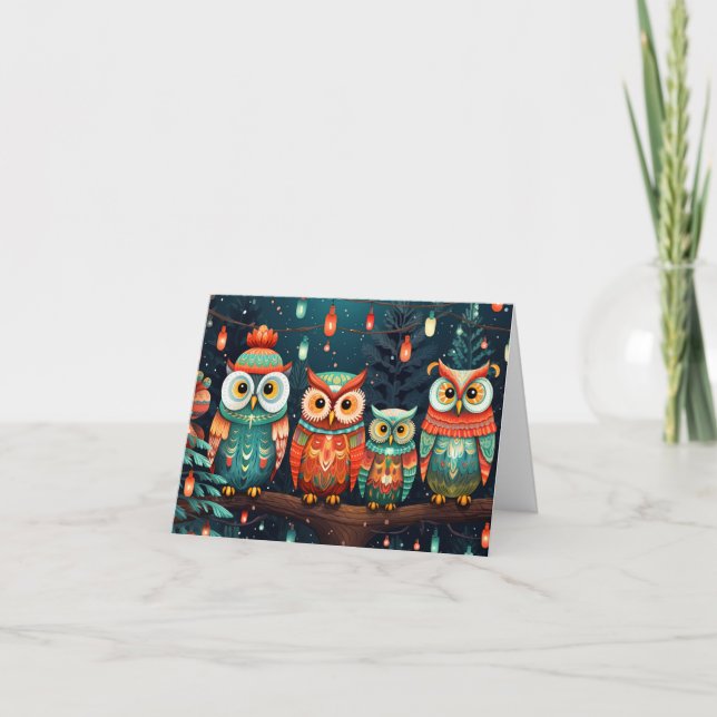 Christmas Owls Card (Front)
